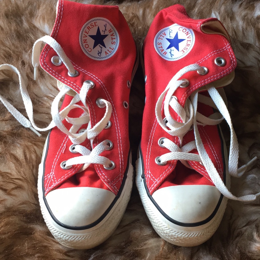 Red high top converse